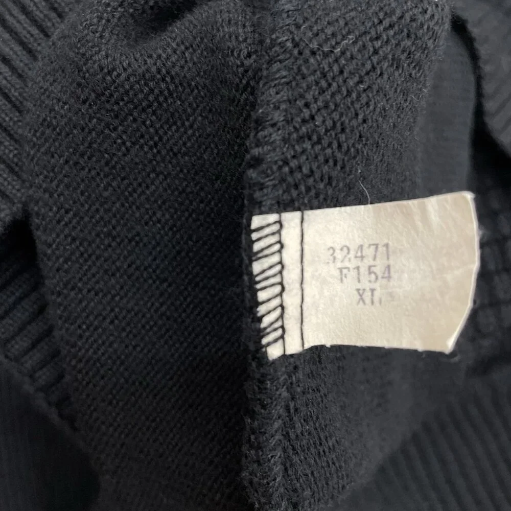 Vintage Tosani Crew Neck Sweater Chunky Waffle Knit Geometric Wool Black Mens XL